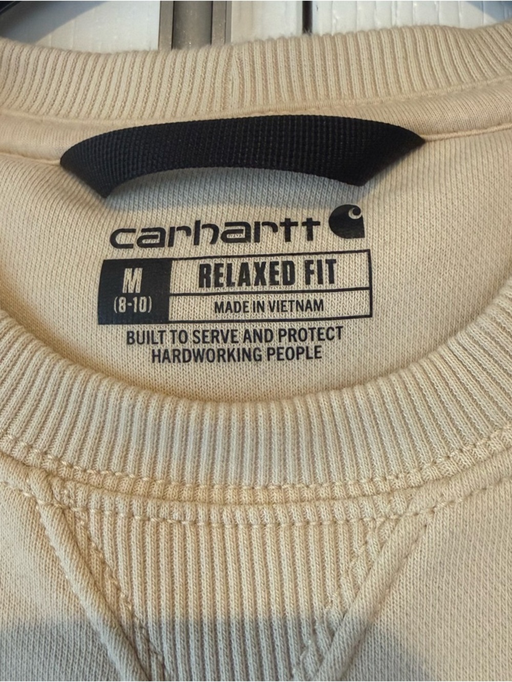 Carhartt Women’s Relaxed Fit Cropped Sweatshirt Size Medium 8-10 soft yellow - Picture 4 of 8